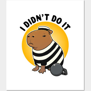 I didn't do it Capybara Prisioner Posters and Art